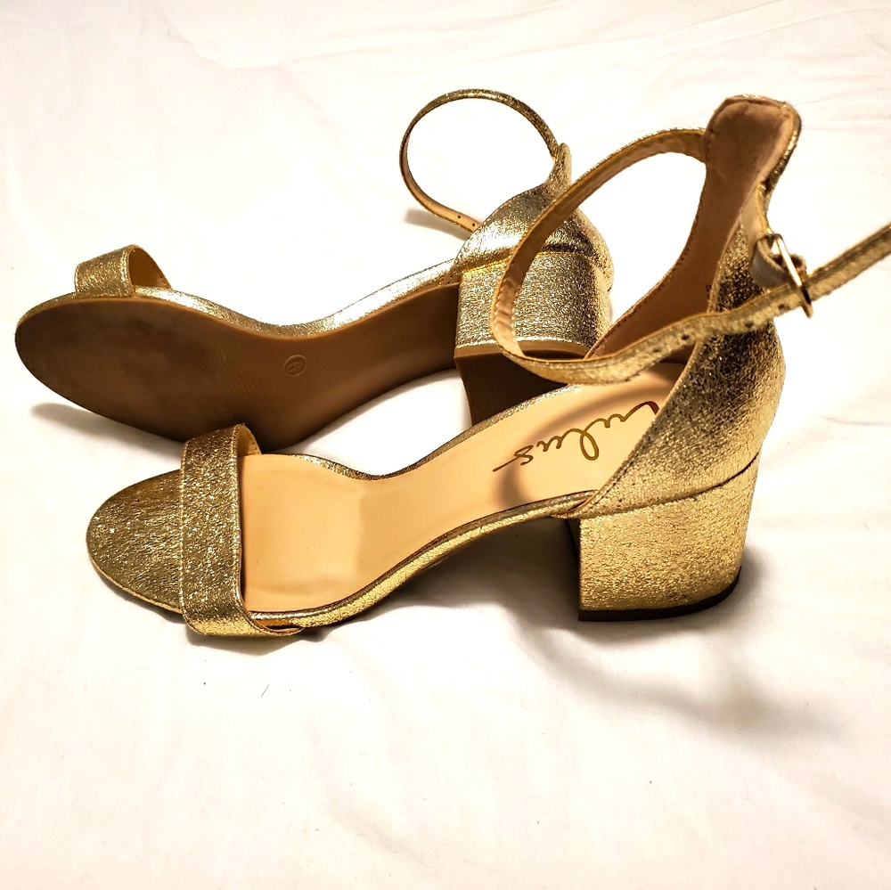 Gold Block Heels